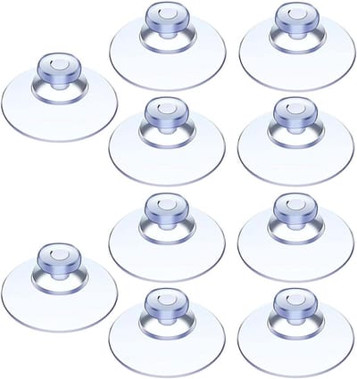 Allecto Plus - 10 stuks sterke haakloze zuignappen voor ramen en tegels - praktisch voor autodecoratie - transparant - 20 mm