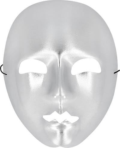 Boland - Masker Mime zilver Zilver - Volwassenen - Goochelaar - Grappig - Fout