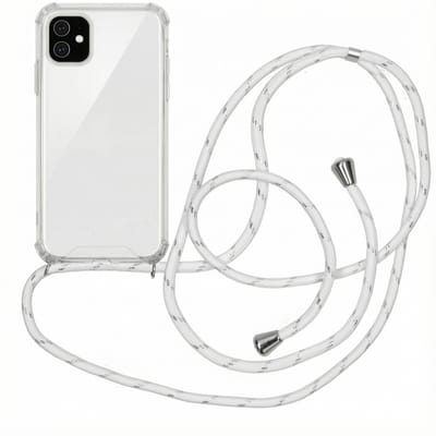 imoshion Hoesje - Geschikt voor Apple iPhone 11 - Backcover met koord - Wit Zilver