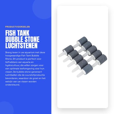 Dailygoods- Luchtsteen Duurzaam - Luchtsteen Aquarium - Luchtsteen Vijver - Zuurstofproducerend - 12,7 x 15 mm - Effectief voor Vissen - Bubbler