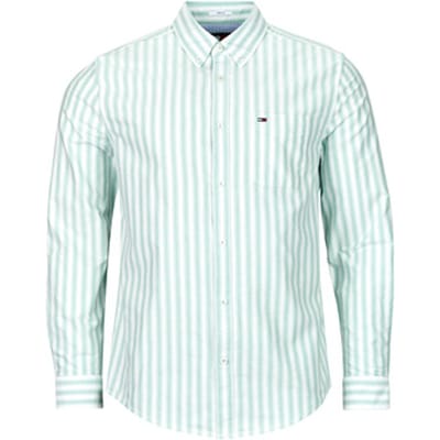 Tommy Hilfiger Tjm Regular Stripe Oxford Shirt Bahama Green Stripe Size: XL | Casual Shirts Outlet | Heren | Groen