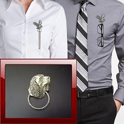 Spaniels Hoofd Broche - Brilhouder Penhouder - Kleding Accessoire - Handgemaakt Tin Embleem - Eén Maat - Zilverkleurig