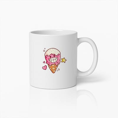 Schattige Lachende IJsjes Mok – Leuke en Kleurrijke Koffiebeker voor Dessertliefhebbers