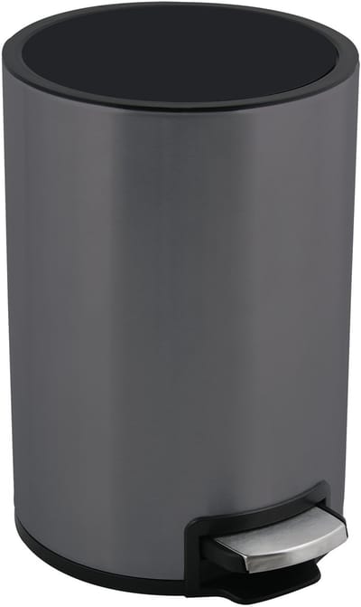 spirella Pedaalemmer 5L - Prullenbak voor Badkamer of Toilet - Soft Close - Vingerafdrukbestendig - Uitneembare Binnenemmer - RVS - Grijs