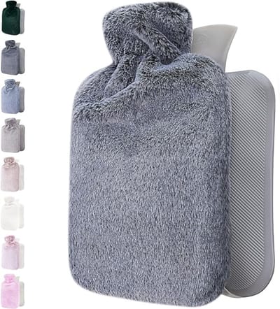 Verte Kruikzak - Warmwaterkruikhoes - Zachte Hoes van Premium Fleece - Verwarmingskussen Tegen Menstruatiepijn en voor Meer Comfort Tijdens de Menstruatie - Warm- en Koudkompres - 2 L - Donkergrijs