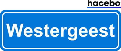Hacebo - Plaatsnaam Sticker - 29x10 CM - Westergeest sticker - Verkeersborden sticker - grappige cadeaus - Westergeest