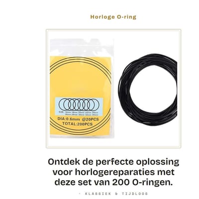 Dailygoods- O-ring set 200 stuks - rubber afdichting - waterdicht - horloge reparatie - multifunctioneel - flexibel en slijtvast - Horlogeafdichting