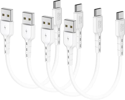 Usb A naar usb C kabel - 4 stuks - Usb C naar usb - Korte oplaadkabels voor smartphone, tablet, ereader, accessoires met usb C ingang - Voordeelpak - 30cm - Wit