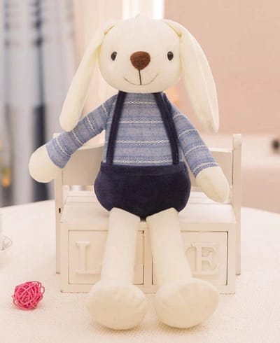 Klikkopers® - Kawaii Kussen - Konijn Blauw 40 cm - Konijn Knuffel - Kawaii Knuffel - Squish Knuffel - Jongens Speelgoed - Knuffelbeer - Teddybeer