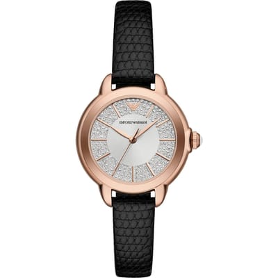 Emporio Armani Mia AR11631 Horloge - Leer - Zwart - Ø 32 mm