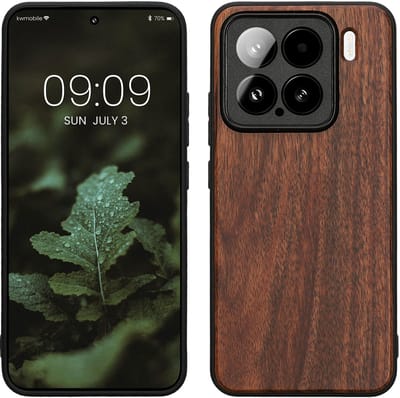 kwmobile telefoonhoesje geschikt voor Xiaomi 15 - Hoesje met bumper in vintage bruin / bruin - Backcover - hout
