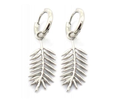 Luxe oorbellen veertje - blad -earrings feather - zilver - stainless steel - waterproof - cadeau - moeder dochter