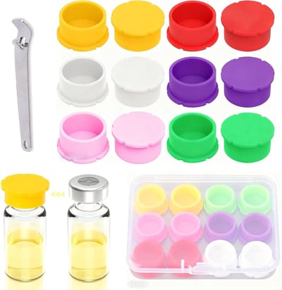 Set van 12 glazen vials van 2 ml met lekvrije doppen, herbruikbaar en eenvoudig schoon te maken, ideaal voor laboratoriumgebruik en opslag van monsters