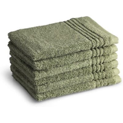 PHLOX Supreme Washandjes 16x21 - set van 6 - Zware kwaliteit 600 g/m2 - Oud Groen