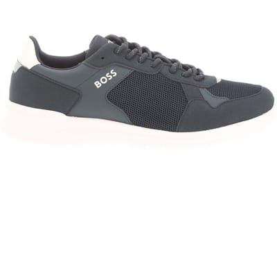 Boss Heren Extreme Suede Hardlooptrainers (Donkerblauw/Wit)