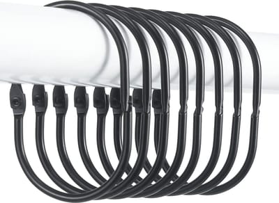 La'Moussawi ® en Stijlvolle Metalen Ringen voor Douchestang met Eenvoudige Snap-Sluiting
