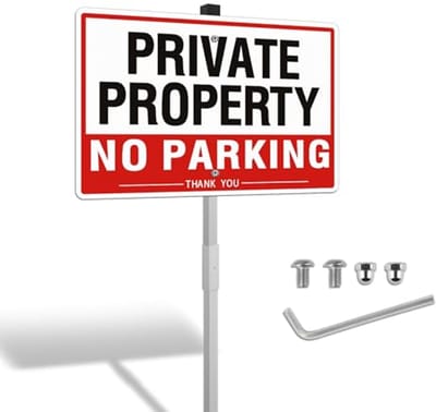 Geen Parkeren Bord voor Privéterrein 30x20cm - Duurzaam en Eenvoudig te Monteren