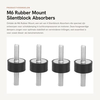 Dailygoods- Rubber Mount - 4 Stuks Trillingsdempers - Schokdemper voor Luchtcompressoren - Geluidsreductie - Stabiliteit - Dynamische Prestaties - Trillingsdemper