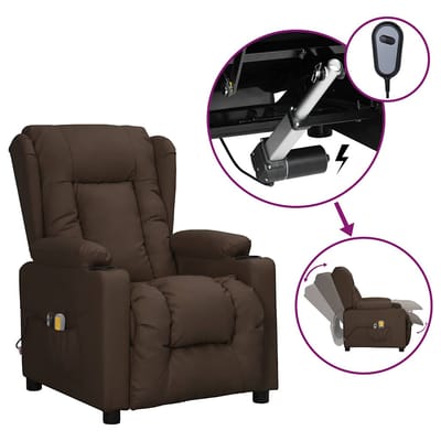vidaXL - Massagestoel - elektrisch - kunstleer - bruin