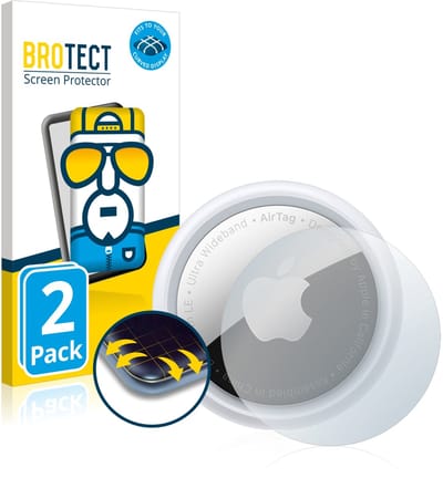 BROTECT - Screenprotector voor Apple AirTag - Folie Beschermfolie transparant volledig dekking - 2 Stuks