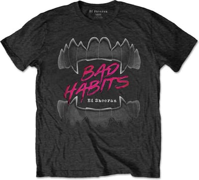 Ed Sheeran - Bad Habits Heren T-shirt - S - Zwart