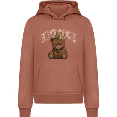Mister Tee - NY Crowned Bear Hoodie/trui - XS - Bruin