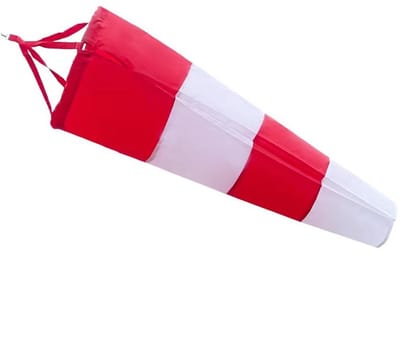 150 cm verstelbare windzak voor buitengebruik - Weer- en windrichtingindicator - Waterpijp windvaan tuin - Meteorologische observatie - Rood en wit (zonder paal)