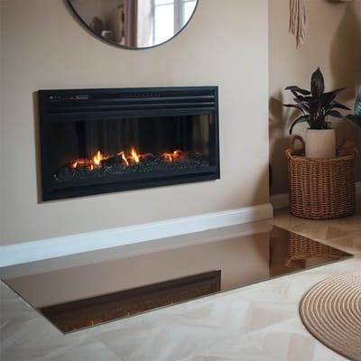 Coloray Vloerplaat Houtkachel - Onderplaat Kachel - 140 cm x 70 cm - Houtkachel Vloerplaat - Bruin Vloerplaat Kachel - Plaat Kachel - Vloerplaat voor Houtkachel - Vloerplaat Open Haard - Onderplaat