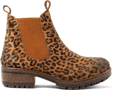 Lazamani - Mia Dames Chelsea Boots Suede Tan/Leo - Maat 37
