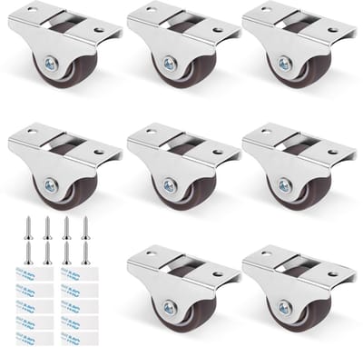 8 Stuks Meubelwielen met Schroeven - 25mm Rubber Wielen voor Meubels, Vloervriendelijke Castors voor Apparaten en Uitrusting