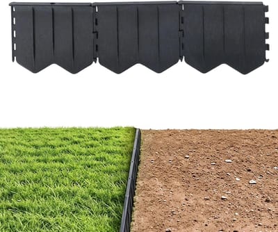 Kunststof Gazonrand - Bloembedrand Perkrand - Tuinranden Creëren - Flexibel Insteeksysteem - 68 stuks - Zwart