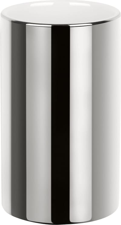 Spirella Tandenborstelhouder Porselein – Tumbler Badkamer Beker Chroom – Badkameraccessoires 7 x 11,5 cm