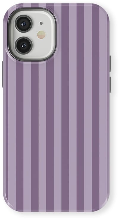 DripCase Gestreept Hoesje geschikt voor iPhone 12 Mini | Backcover met Mag | Stripes Motief | Trendy Case geschikt voor iPhone 12 Mini met Strepen Lavender Beam