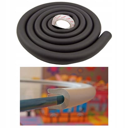 U-vormig schuimrubber profiel 2m - Zwart, Kantenbeschermer