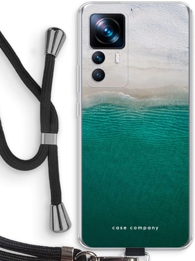 Case Company® - Hoesje met koord geschikt voor Xiaomi 12T hoesje met Koord - Stranded - Telefoonhoesje met Zwart Koord - Bescherming aan alle Kanten en Over de Schermrand