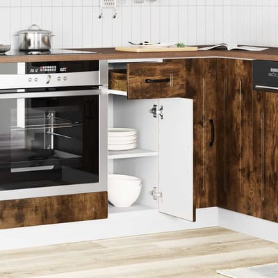 vidaXL - Onderkast - Kalmar - bewerkt - hout - gerookt - eikenkleurig