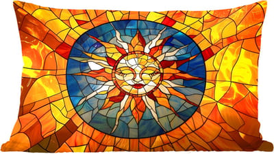 Sierkussens - Kussentjes Woonkamer - 60x40 cm - Mozaïek - Zon - Geel - Cirkel