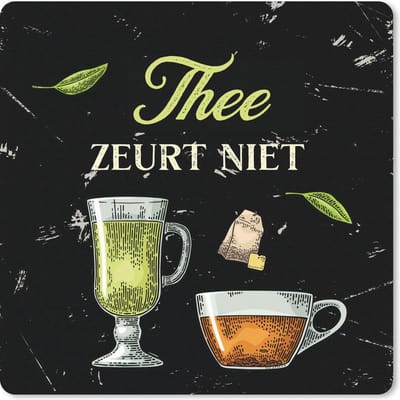 Muismat 20x20 cm - Mousepad Thee - Glazen - Quotes - Muismatten - Cadeau voor vrouw