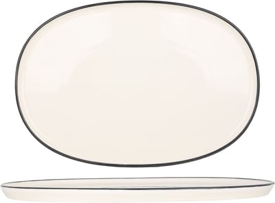 Bonna Serveerschaal - Linea Black - Porselein - 34 cm - set van 2