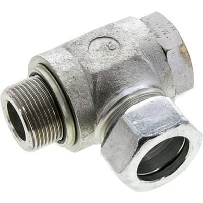 28L & M33x2 Verzinkt Stalen Swivel Joint Snijringkoppeling Buitendraad 160bar NBR O-ring Draaibaar ISO 8434-1