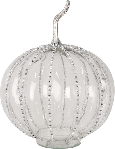 Clayre & Eef Decoratie Pompoen Ø 25x33 cm Transparant Glas Herfst decoratie