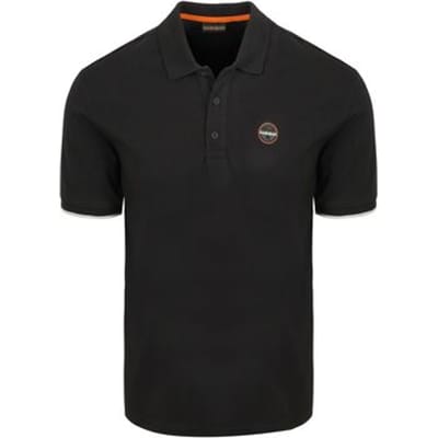 Polo Shirt Korte Mouw Napapijri E-Badge Polo Zwart
