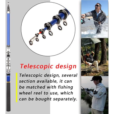 Mini Canne Télescopique en Fibre de Verre Ultra Légère pour Casting, Pêche en Rock et Pêche en Mer (1,8 m) 2.1M