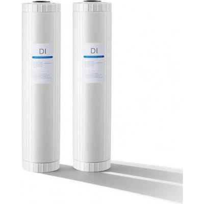 VEVOR 2x Deïoniseerd watersysteem voor autowasinstallaties, vervangingsfilters, dubbele 4L gemengde DI-harsfilterpatronen voor deïoniseerde autowasinstallaties, DI-hars navulverpakking 51 cm voor deïoniseerde watersystemen