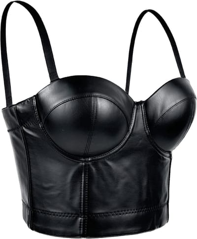 Leren Wetlook Lingerie Top voor Dames - Punk Slim Fit Latex Top voor Feestjes en Carnavalsoutfits