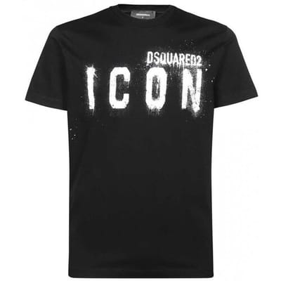 DSQUARED2 Italiaans T-shirt Icon Zwart - Maat: XXL gray