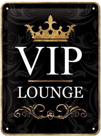Gebold tin bord: VIP lounge | 15 x 20 cm