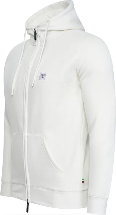 Cappuccino Italia - Heren Vest Fleece Zip Hood - Wit - Maat XXL
