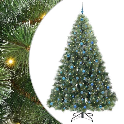 vidaXL - Kunstkerstboom - met - 300 - LED - met - standaard - Groen - 240 - cm - PE - en - PVC