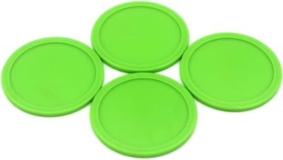 Airhockey Pushers - Pucks en Paddles - Tafelspellen - Ergonomisch Ontwerp - 6.4 cm - Groen
